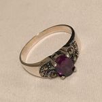 Amethyst  and Sterling Silver Ring size 7 3/4 Photo 0