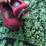 Alice + Olivia  burgundy suede heels size 37.5 or 7.5. Like new condition Photo 2