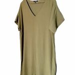 Madewell  Novel Dress Size Small Olive Green Crepe Short Sleeve Mini Dress Preppy Photo 5