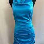 Naked Wardrobe  Blue Satin Cocktail Dress Size Small Photo 0