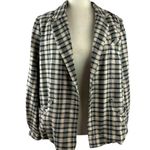 We The Free Luminary Plaid Flannel Jacket Blazer Double Breasted Neutral Tan S Photo 8