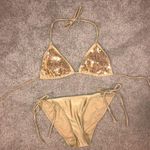 Wet Seal Gold Sequin Tie Bikini  Photo 0