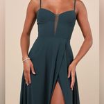 Lulus  Stunning Grace Emerald Green Cutout A-Line Maxi Dress NWOT Photo 3