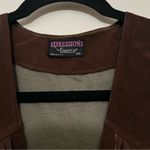 Vintage Expressions by Campus Suede Fringe Vest | Made in USA | Western Boho Brown Size undefined Photo 1
