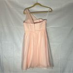 David's Bridal David’s Bridal Peachy Pink Tulle One Shoulder Mini Bridesmaid Dress Size 4 Photo 1