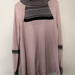 Free People cotton pink black white knit sweater top comfortable casual dress Photo 0