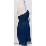 Bill Levkoff Chiffon Strapless Cocktail Dress Sweetheart Neckline Navy Dress 10 Photo 12