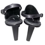 Alexander Wang Black Leather Cole Peep Toe Slingback Mule Sandals Photo 4