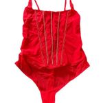 Women's Rhinestone Sheer Lingerie Bodysuit By Auden Red Size M Romantic NWT Size M Photo 2