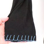 Bill Blass Black Floral Bird Embroidered Boho Top Womens Whip Stitch Folk Artsy Size XL Photo 2