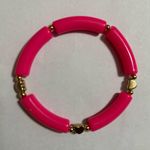 Pink and Gold Heart Tube Bracelet Photo 0