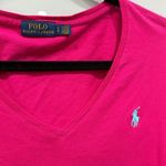 Polo by Ralph Lauren Pink Magenta Long Sleeve V Neck Top Shirt Sz Large Photo 1