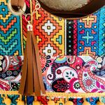 Vibrant Colorful Shoulder Bag with Pom Poms Yellow Photo 14