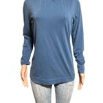 Pulp long sleeve turtle neck sapphire ruched solid casual lightweight tee shirt L Blue Size L Photo 1