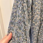 Suzanne Betro Tunic Top Womens Size 1X Tie Neck Ditsy Floral Print Boho Blue Photo 3