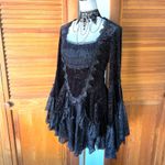 Dark in Love Gothic Victorian Vampire Vkei Black Velvet & Lace Mini Dress M Size M Photo 4