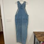 Christopher & Banks Christopher Banks Overalls Large Denim Cottage Core Embroider Bib Floral Prairie Photo 8