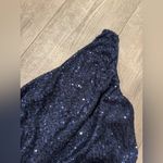 Love by Design  Navy Sequin One-Shoulder Dress Photo 11
