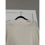 Chico's Rhinestone Bling Shoulder Detail Cream White Sweater Cozy Holidays NWT Photo 5