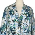 Coldwater Creek Blazer Notch Lapel White Green Blue Floral Women’s Size 20/22W Photo 4