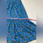 Boden Eve Linen Midi Dress Boho Preppy Blue Botanical Bunch Size 6R Photo 6