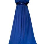 Show Me Your Mumu Luna Halter Dress Maxi Rich Navy Crisp Women's Size Small Photo 5