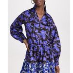 Snow Xue Gao New York Purple Floral Long Sleeve Tiered Cotton Doll Dress Size 8 Photo 1