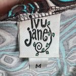 Ivy Jane deep vback aqua and mocha geometric print midi dress size medium Photo 3