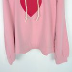 Loft NWT  Heart Relaxed Fit Terry Hoodie Sweatshirt Pink Size XL NEW Photo 3