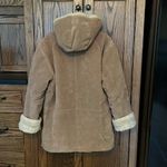 Washable Suede Leather Coat Faux Fur Lining Penny Lane Jacket Pockets Warm Large Tan Photo 1