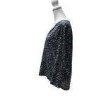 H&M Blue White Pale Pink Floral Print 3/4 Sleeve Women's Shirt Size Medium Photo 1