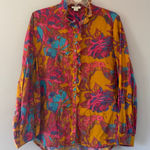 Sundance  Floral Ruffle Button Down Top size XL Photo 0