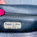 Vintage 70s francois marot Paris black Leather Crossbody Bag Purse handbag acces Photo 1