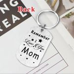 Engraved Silver Stainless Steal 'Remember I Love You Mom' Message Keychain Photo 3