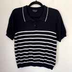 Top Shop Short Sleeve Navy Blue Sweater ~ Preppy Academia ~ Women’s Size 12 Photo 0