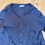 Elegant Navy Button Down Shirt Gray Size XS Photo 1
