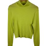 J.Crew  Tencel Lyocell Ribbed Turtleneck Sweater Size XL Neon Stretch Knit Layers Photo 1