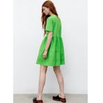 ZARA NWT GREEN PLEATED BABY DOLL STYLE BLOGGERS FAV MINI DRESS SMALL Photo 5