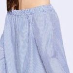 ZARA Blue Striped Off The Shoulder Poplin Top Size XS Photo 1