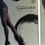 Natori Leopard Mix Sheer Tights Black Size L 2 pair Photo 0