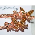 NIP Fashion Jewelry Rose Gold Crystal Butterfly Glam Hair Bobby Pins Photo 1