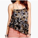 Free People  Tiered Ruffle Dark Floral Tank Top Size M Photo 0