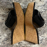 Coach  Judith Black Patent Leather Cork Wedge Sandals Photo 4