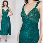 Victoria's Secret Victoria’s Secret Esmerald Green Gold Label Night Gown Sz L (Vintage) Photo 1