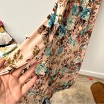 Monteau floral maxi dress semi sheer sleeveless VNeck with a flowing ruffle trim Photo 8