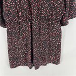 BB Dakota BB‎ Dakota Printed Lightweight Button Tie Front Waist Cutout Batwing Romper Photo 9