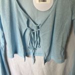 Princess Polly : Light Blue Barbarossa Ribbed Tie-Front Top- Bell Sleeve- 4 Photo 12