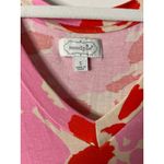 Mud Pie  Women's Pink Red Floral Print Tiered V Neck‎ Short Sleeve Dress small Photo 1