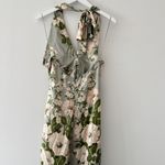 Reformation  Green Floral Silk Dress Photo 9