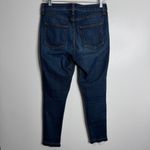 Veronica Beard Debbie 10" Skinny Exposed Button Fly Blue Size 26 Raw Hem Photo 1